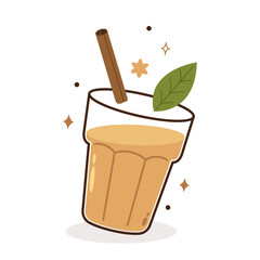 Indian hot drink vector. Indian chai icon. Chai is Indian drink. Kerala tea shop illustration vector eps. Indian Kerala roadside. Kerala tea shop line drawing. Kerala Old.