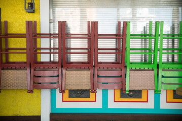 Chairs upside down