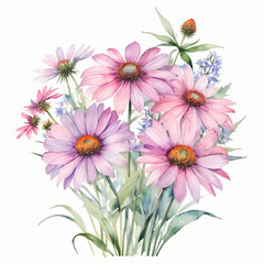 Fototapeta premium bouquet of pink asters