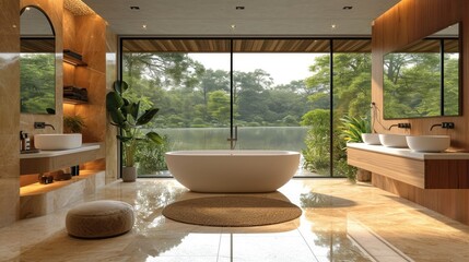 Fototapeta premium Serene Luxury Bathroom Design