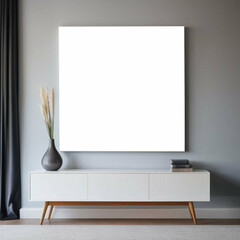 Mockup of a painting on the wall in a modern stylish interior.
