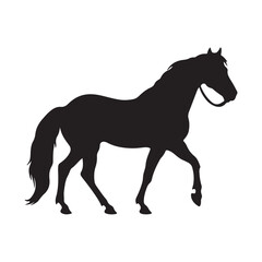 A black silhouette Horse set, Clipart on a white Background, Simple and Clean design, simplistic