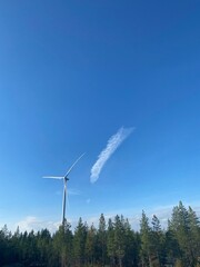 wind turbine in the wind