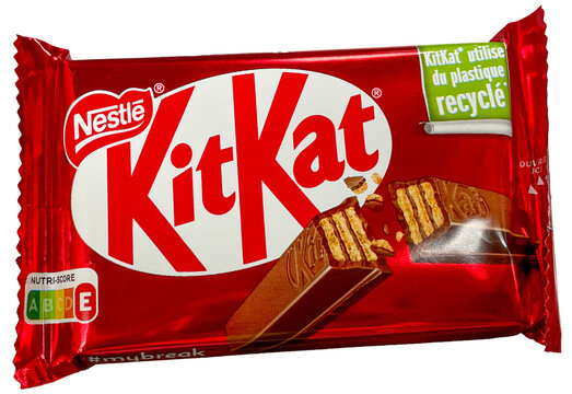 Kit Kat chocolate bar by Nestle.