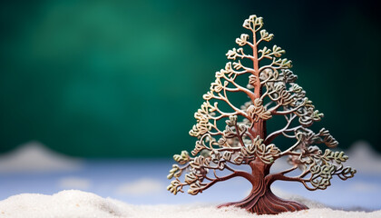 Winter growth decorates nature still life celebration generated by AI