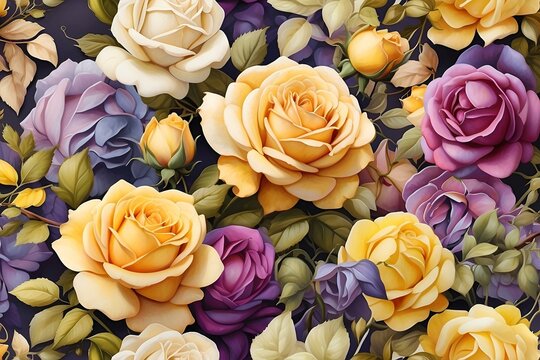 bouquet of colorful roses ai generated image