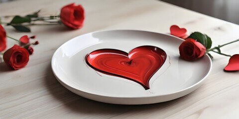heart on a plate with a spoon