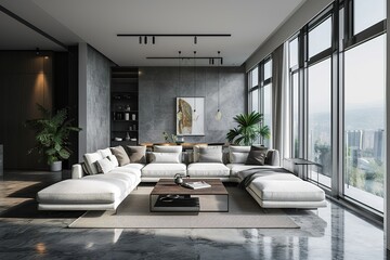 Minimalist Interior of modern living room