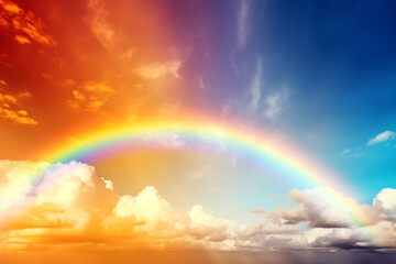 Awe-Inspiring Spectrum. Beautiful Rainbow in the sky. Generative ai