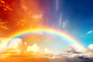Awe-Inspiring Spectrum. Beautiful Rainbow in the sky. Generative ai