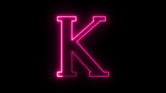 All capital alphabets neon animation, pink neon font letter animation on black background, Fire letter, Latter motion in black background, Animated neon alphabet, 4k video