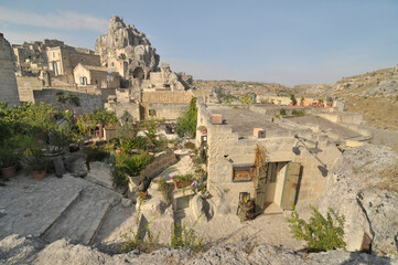 The Cliff of the Santa Madonna of Idris church in Matera, italy