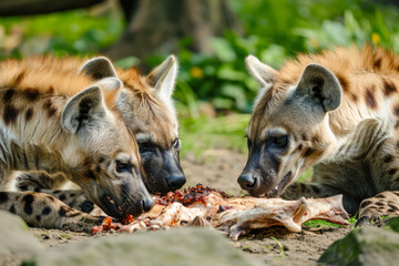 Young Hyenas Feasting