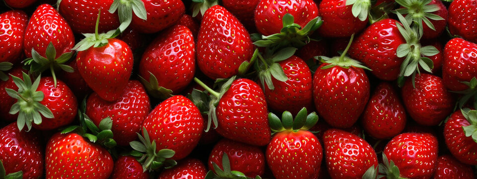Fresh Strawberries Arranged on a Surface - High-Resolution Stock Image