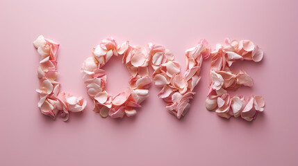 Petal Love Rose Petals Forming Word 'LOVE