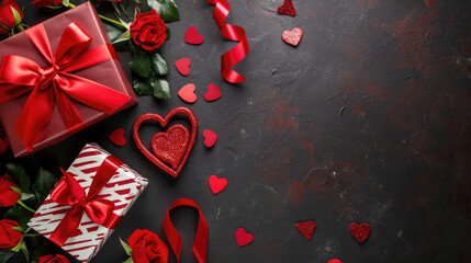 Valentine's Day Celebration with Roses and Gifts