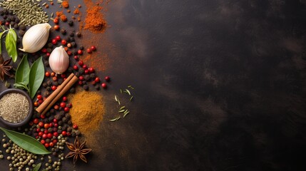 The idea of cooking various spices with a space for text.