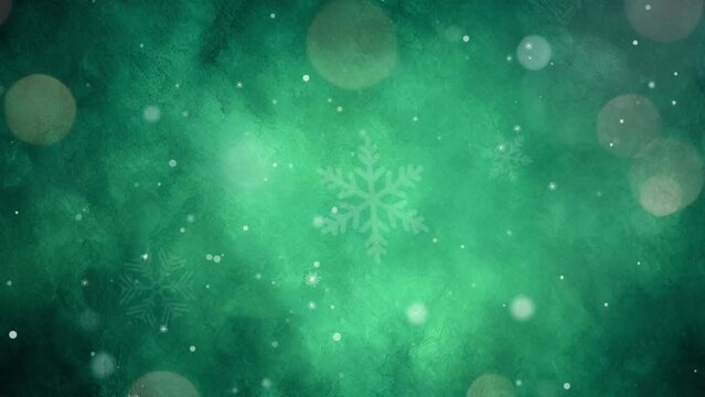 Green fon snowball is spinning on a green gradient