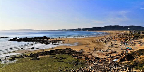 Fototapeta na wymiar Playa de la Lanzada en Sanxenxo,Pontevedra,Galicia