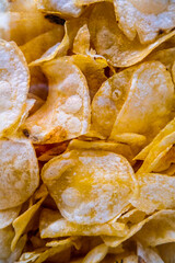 close view of a crunch fried chips texture