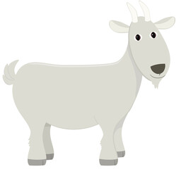 simple graphical drawing of a smiling goat cartoon