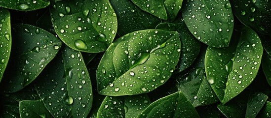 Fototapeta premium green leaf with drops