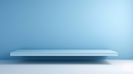 Minimalist 3D representation on a calm blue surface in a calm studio setting, serene, tranquil