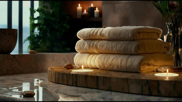 Relaxing candles for a spa environment.  You can use the video as a looping by adding it one after the other. It is in the form of an endless looping