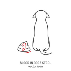 Obraz premium Blood in dogs stool. Linear icon, pictogram, symbol.