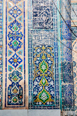 Ancient uzbek pattern in Samarkand, Uzbekistan. Details