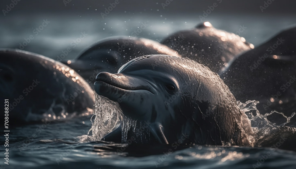 Canvas Prints cute seal swimming underwater, exploring the natural beauty of the sea generated by ai