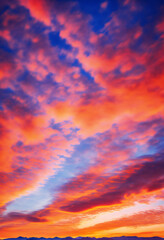 Naklejka na ściany i meble Abstract vivid sky at sunset