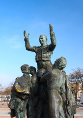 Fototapeta na wymiar Monument to Antonio Bienvenida near Plaza de Toros de Las Ventas in Madrid, Spain 