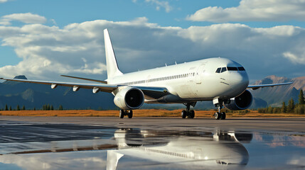 Fototapeta na wymiar A Large Passenger Airplane In The Airport