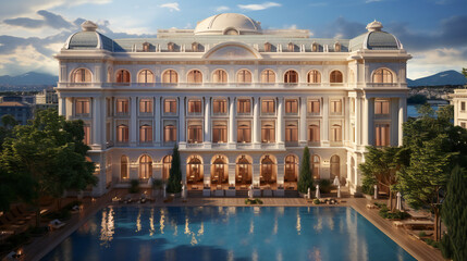 A Luxurious Hotel With A Swimming Pool In Nice, France