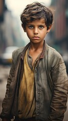 Fototapeta premium Multiracial boy on the street