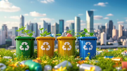 Waste management concept Ai generative