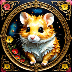 The stunning Dadaism fantasy portrait of the young hamster lady Whimsy captures the imagination with its unique and striking artistic style. This artwork is truly a sight to behold! The vibrant colors