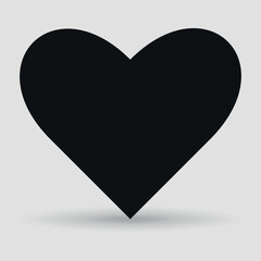 Black heart icon. Vector on a gray background.