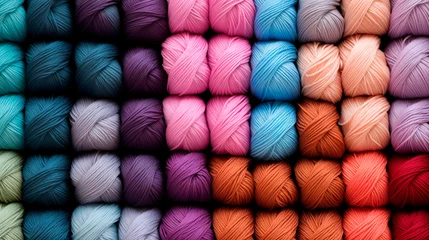 Foto op Canvas Imagen con madejas de lana de vivos colores para usarlo como fondo © VicPhoto