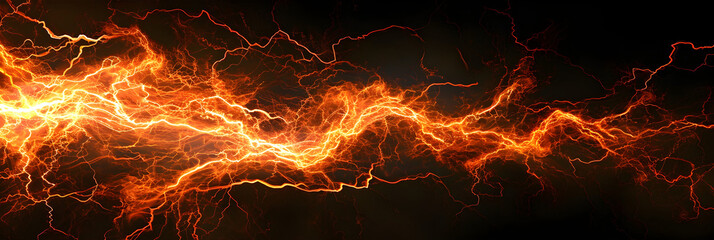 Abstract background of orange lightning