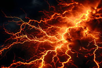 Abstract background of orange lightning