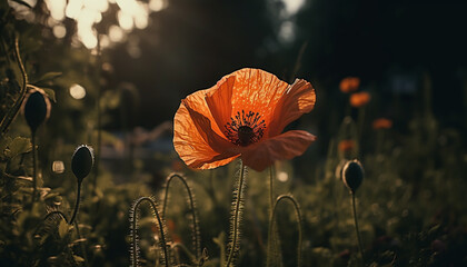 A vibrant meadow of wildflowers, a serene and colorful landscape generated by AI