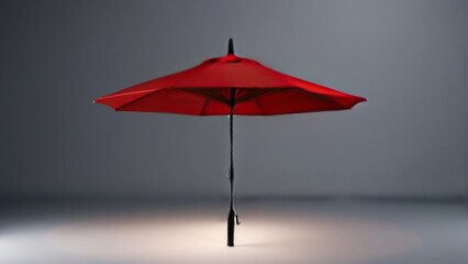 Fototapeta premium red umbrella on black background ai generated