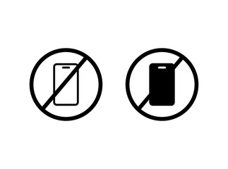 No phone icon set. vector illustration