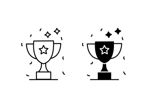 Competition win icon set. vector illustration