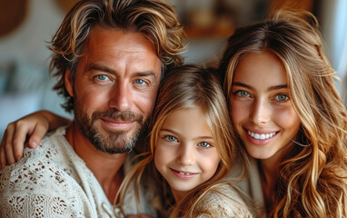 Fototapeta premium Family portrait, studio photoshoot
