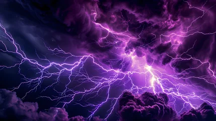 Foto op Canvas Abstract background of purple lightning © Sarah