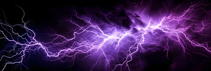 Deurstickers Abstract background of purple lightning © Sarah