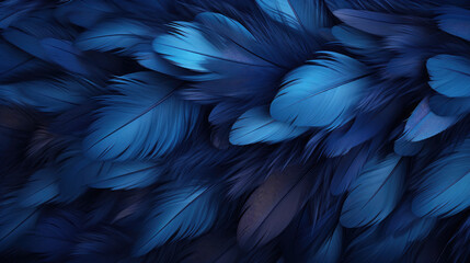 A  wallpaper featuring a burst of lively, blue feathers, generative AI